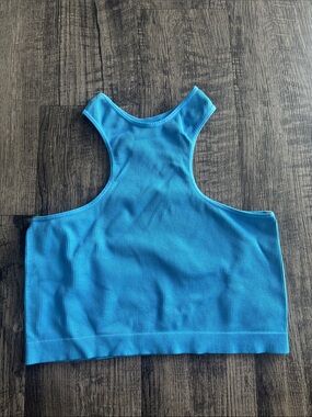 wild fable Bright Blue Ribbed Racerback Crop Top